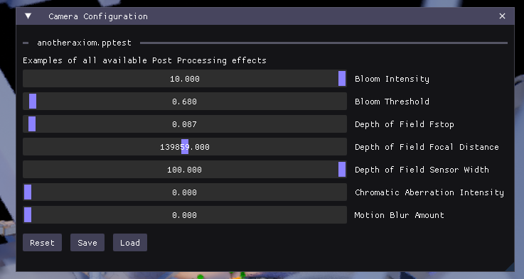 Currently available post-processing effects